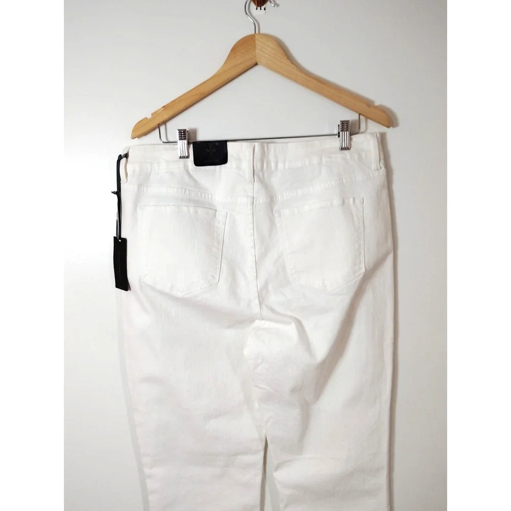 NWT Not Your Daughters Jeans NYD Women 16 WHITE Straight Leg Classic Preppy $104